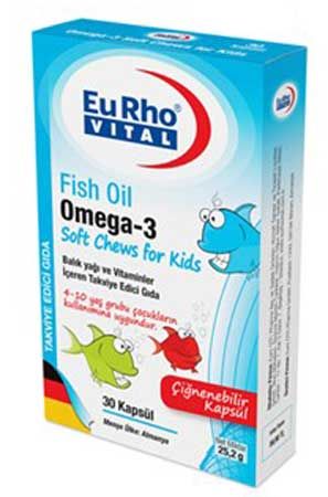 EuRho Vital Omega Fish Oil Soft Chews for Kids Kapsül